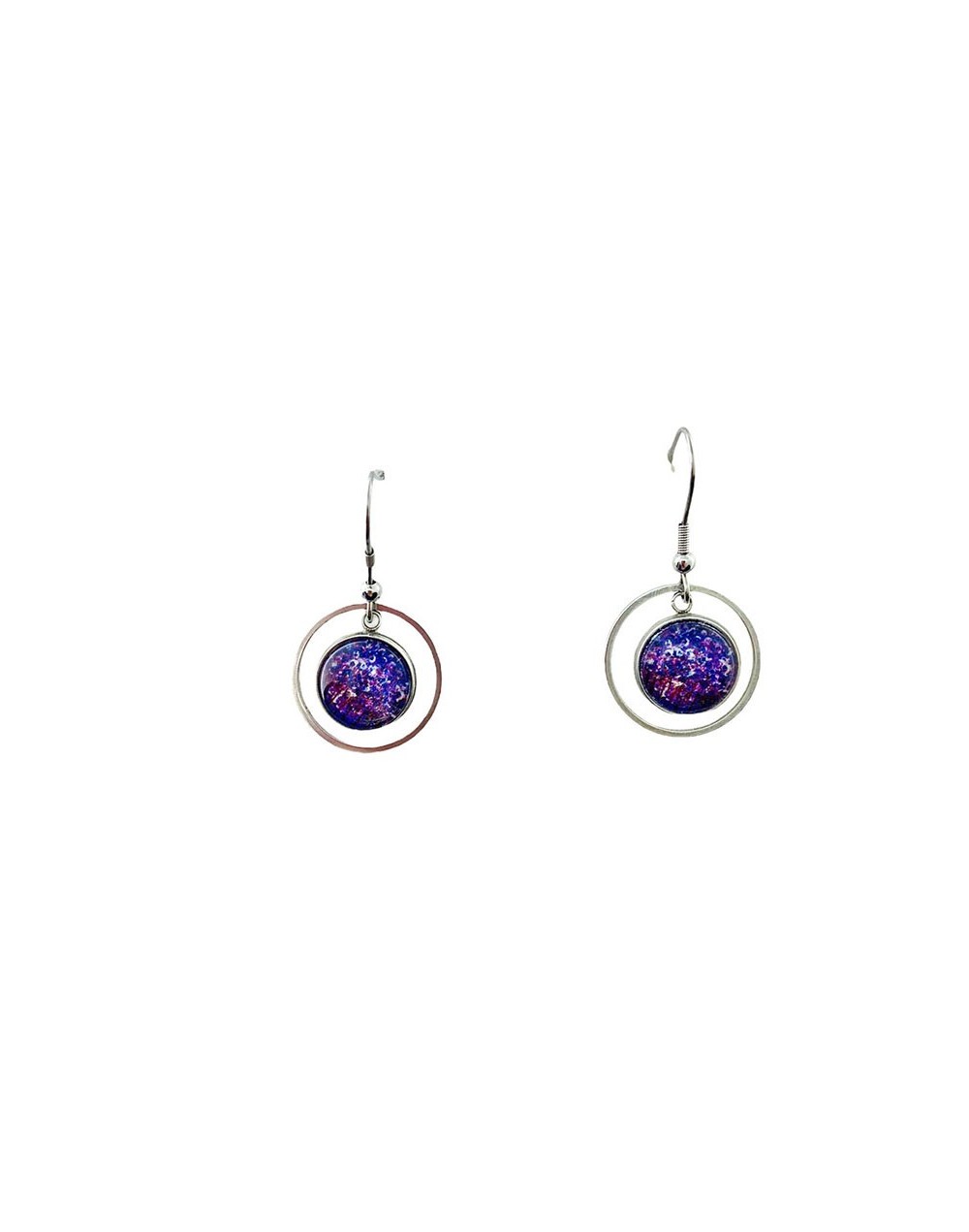 Aretes flores violeta