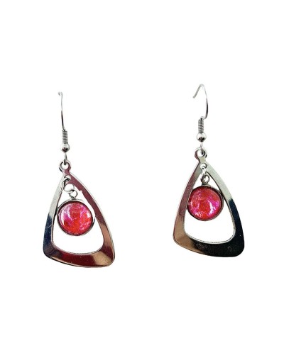 Aretes flor rosa