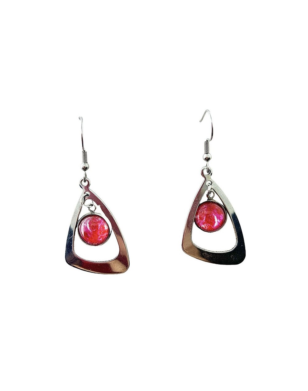 Aretes flor rosa