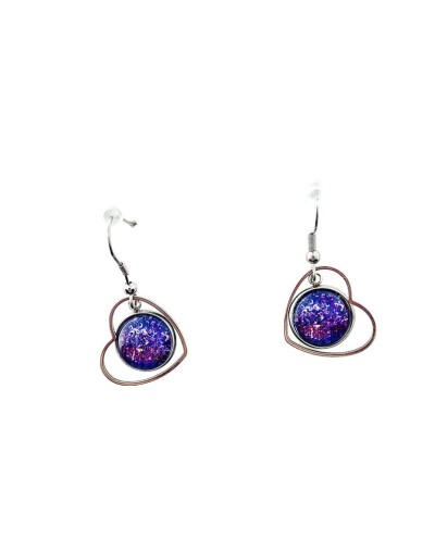 Aretes flores violeta