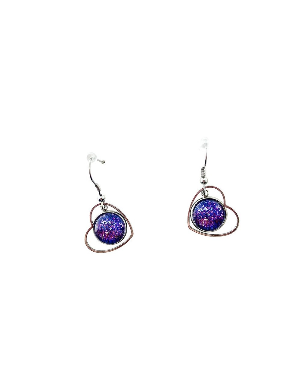 Aretes flores violeta