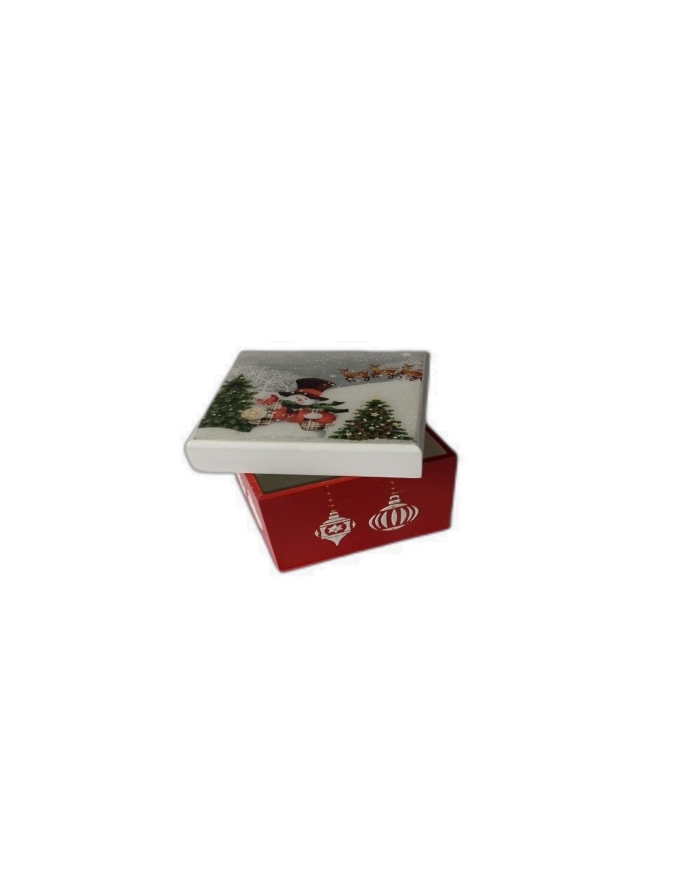 Caja muñeco de nieve elegante