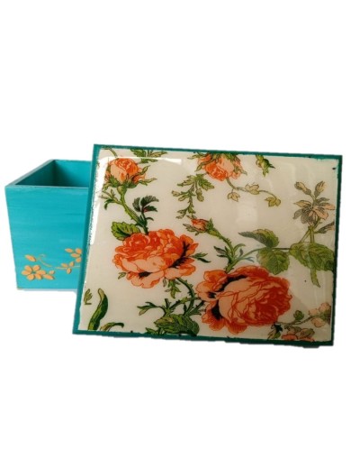 Caja flores naranjas 