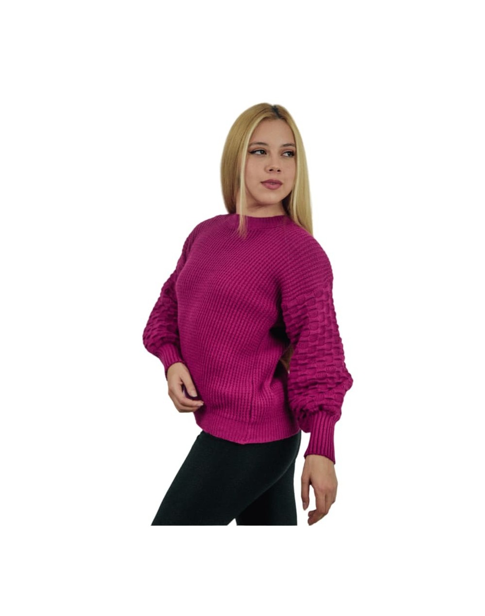 Buzo Tejido Mujer Puntada Macarrón | Suéter Artesanal en Algodón | Tejidos Alcor