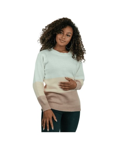 Buzo Tejido Mujer Bloques de Color | Suéter Algodón | Tejidos Alcor