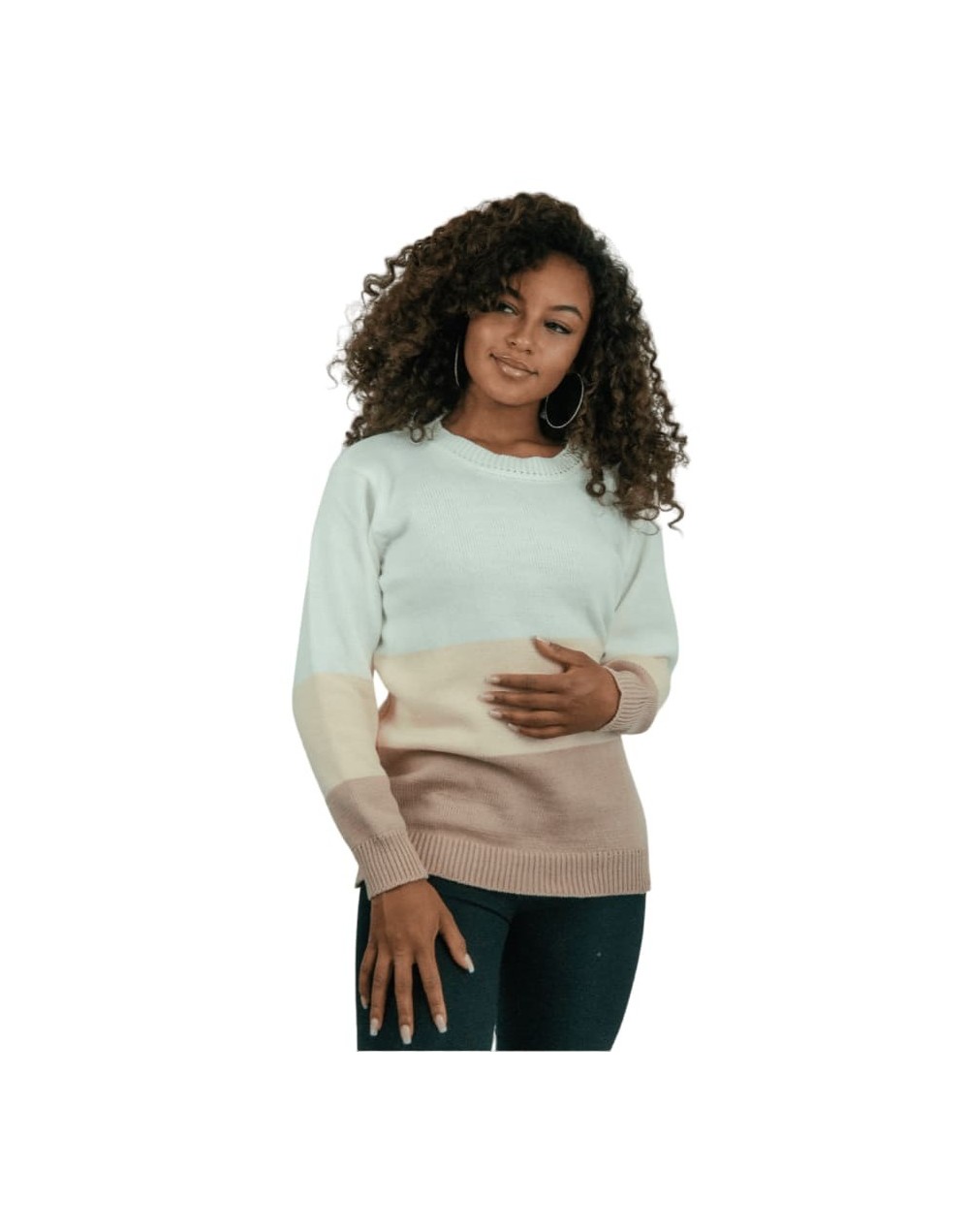 Buzo Tejido Mujer Bloques de Color | Suéter Algodón | Tejidos Alcor