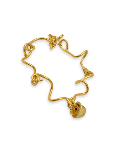 Pulsera rosa en bronce bañada en oro 24 quilates