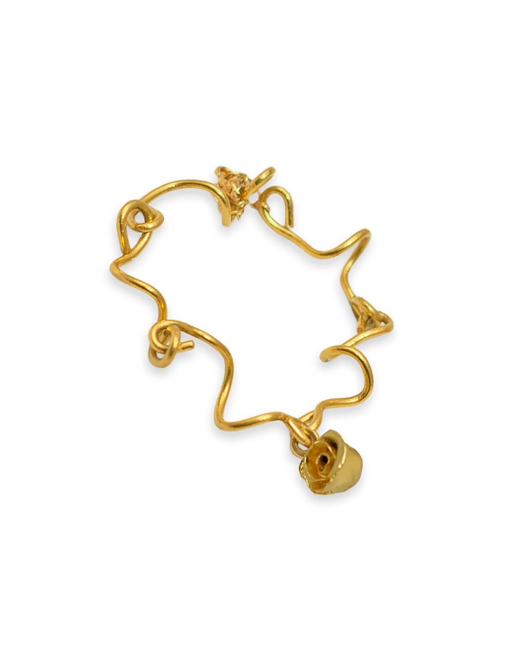 Pulsera rosa en bronce bañada en oro 24 quilates