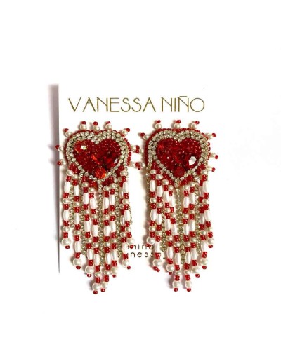 Aretes alba rojo 
