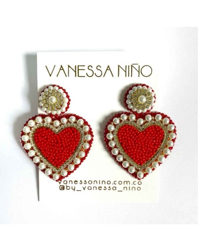 Aretes lory rojo 