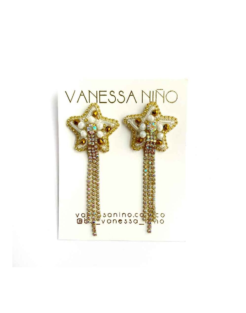 Aretes aurora blanco 