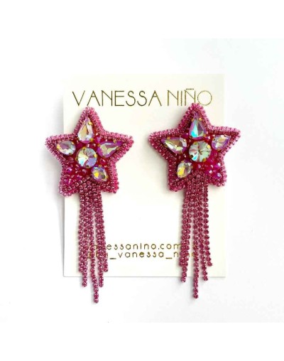 Aretes fedra rosado 