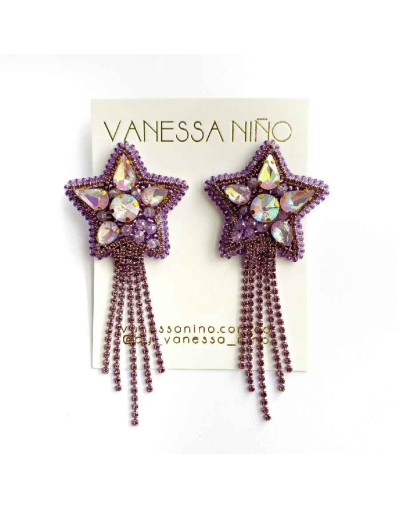 Aretes fedra lila 