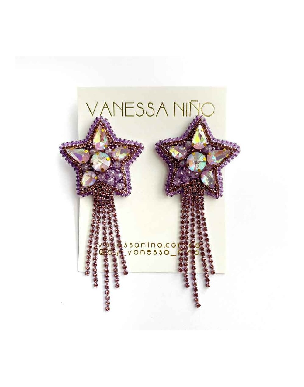 Aretes fedra lila 