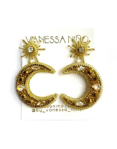 Aretes lunai dorado 