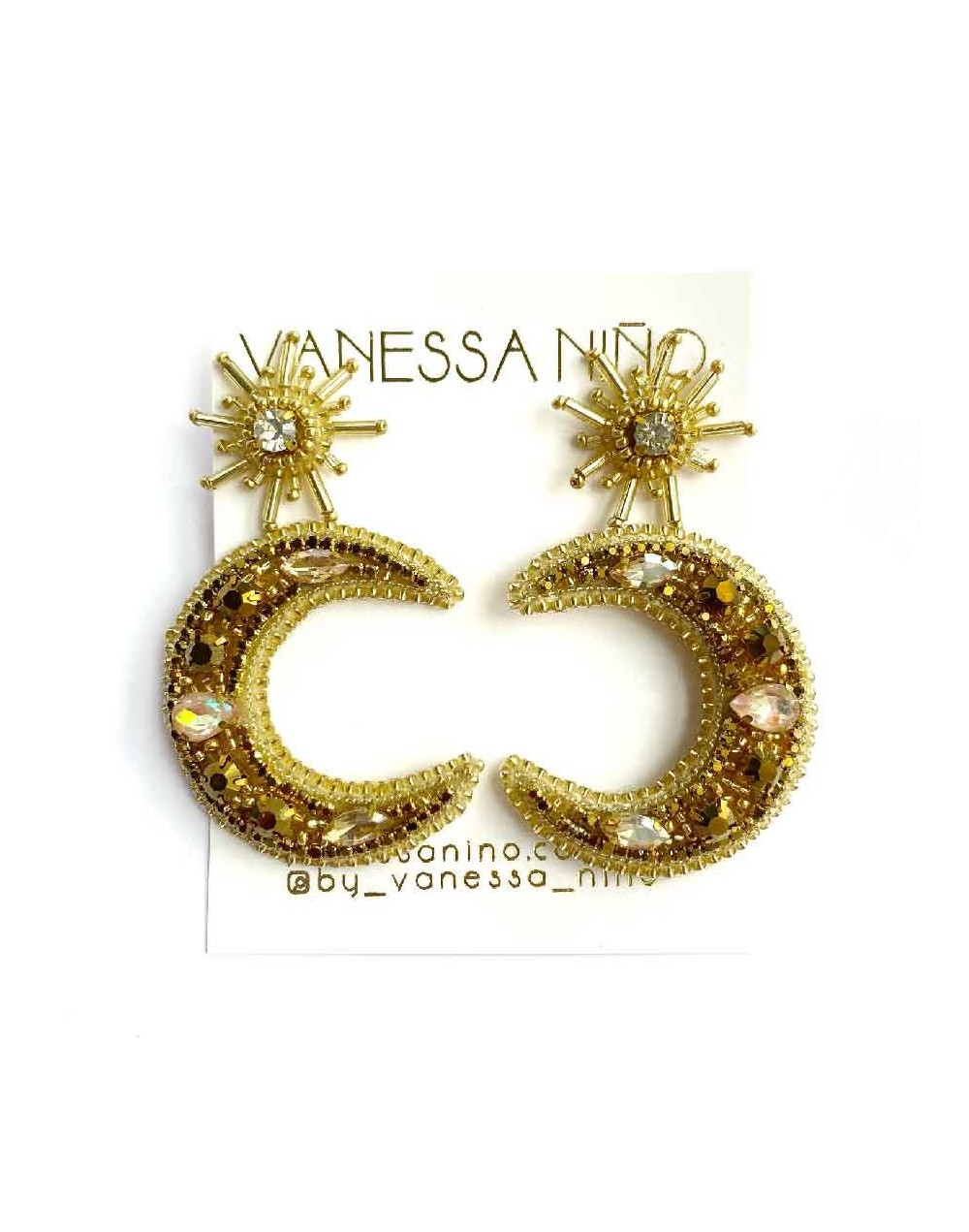 Aretes lunai dorado 