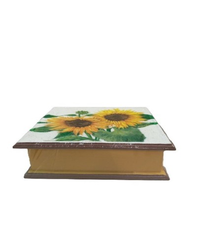Caja cuatro divisiones de girasoles