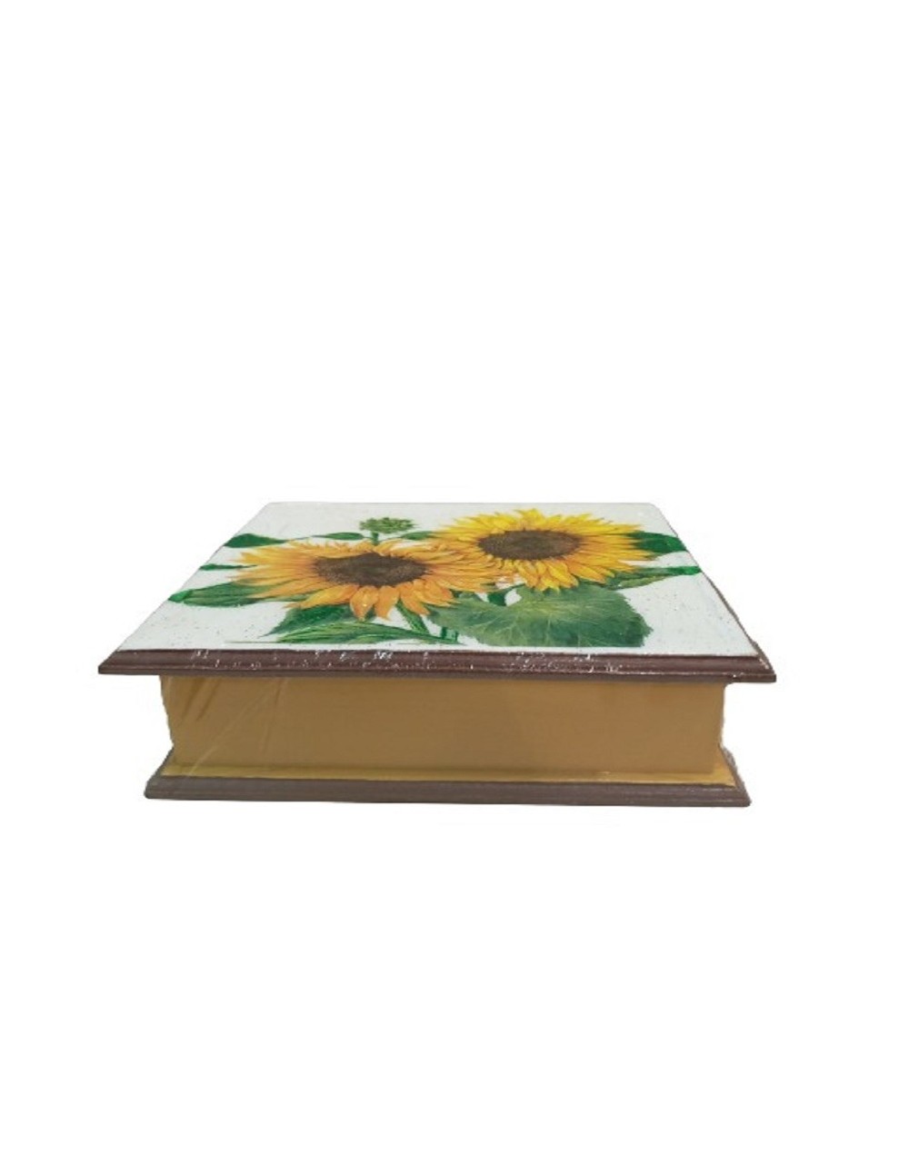 Caja cuatro divisiones de girasoles