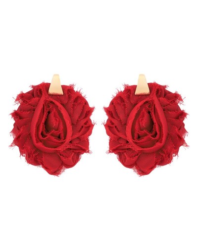 Aretes flor roja