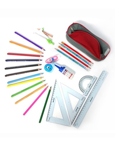 EC10  Kit 12 Colores jumbo4 lápicesCompásCartuchera y más