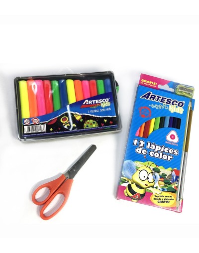 EC23  Kit Plastilina Jumbo Neón X12TijerasColores x12Detalle sorpresa