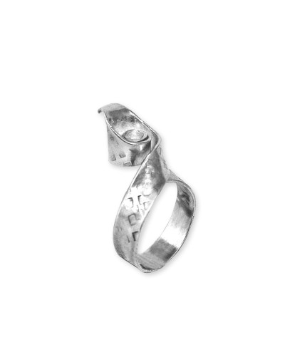Anillo cartucho en plata ley 950