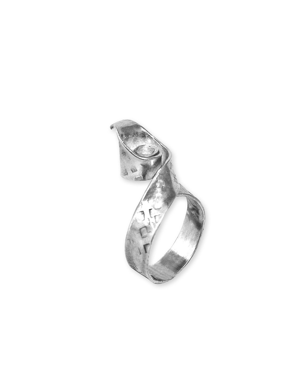 Anillo cartucho en plata ley 950