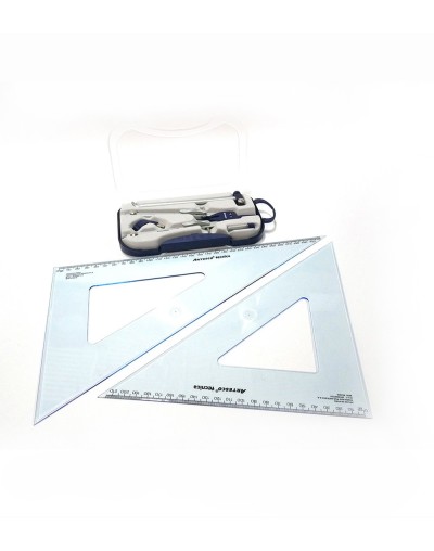 EC39  Escuadras De 45°60°X 30 Cm  Compás Profesional Mod 604