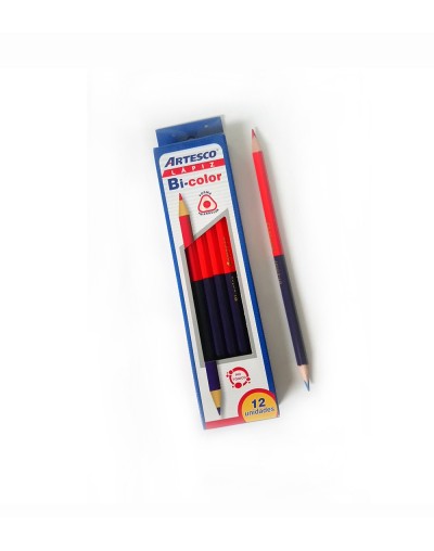 EC52  Caja de Lápiz BiColor Rojo y Azul