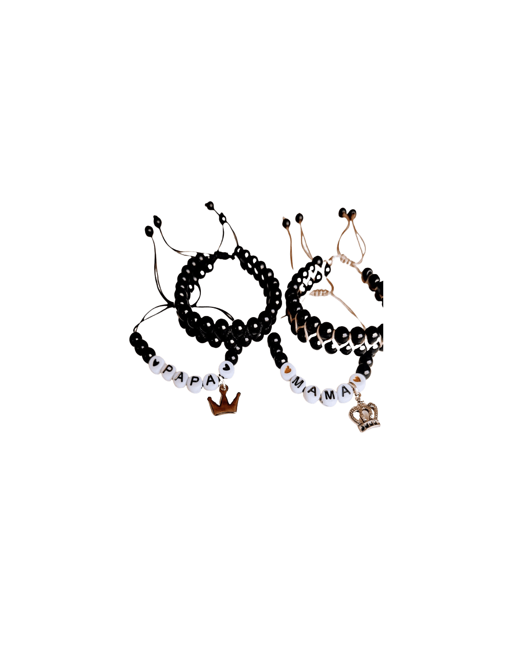Pulsera zigzag letras papá y mamá 