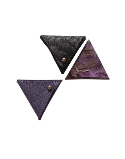 Mini monedero triangular en cuero