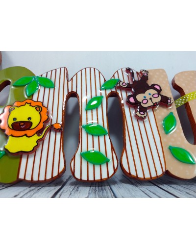 Nombre en madera selva tropical bebé  Viverarte