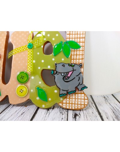 Nombre en madera selva tropical bebé  Viverarte