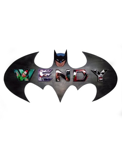 Nombre en madera Batman  Viverarte