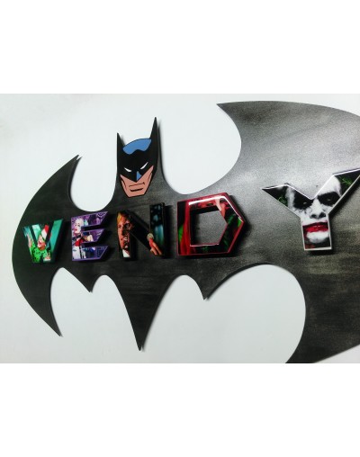Nombre en madera Batman  Viverarte