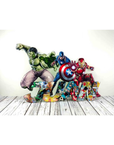 Nombre en madera The Avangers  Viverarte