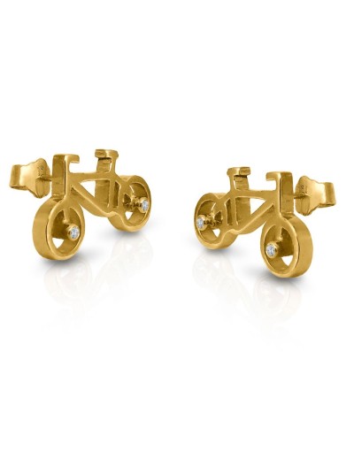 Aretes BICI PRO dorados oro QUEZTTEMA 