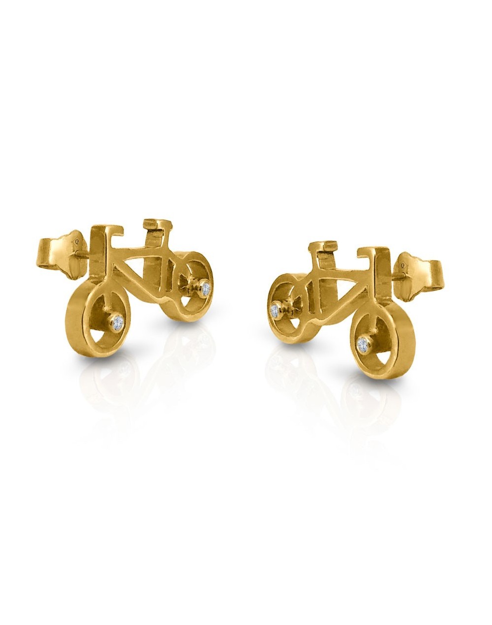 Aretes BICI PRO dorados oro QUEZTTEMA 