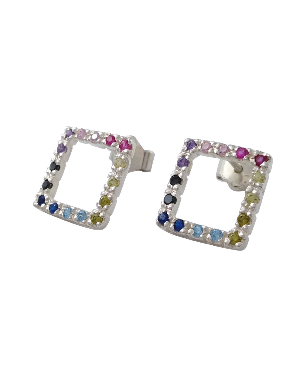 Aretes cuadrados multicolor QUEZTTEMA