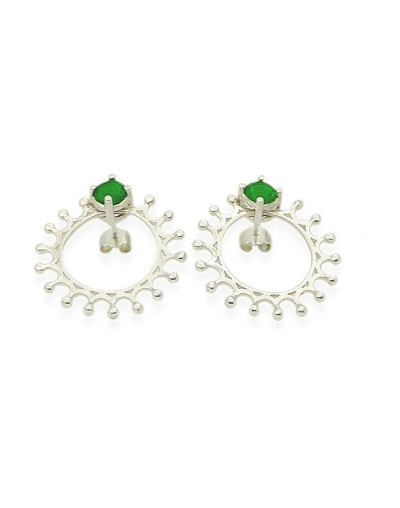 Aretes sol completo con gema Quezttema