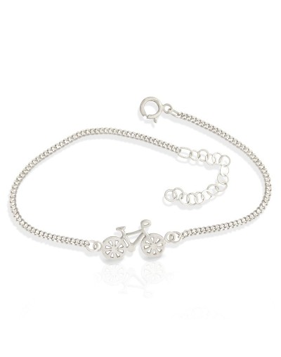 Pulsera bici peq plata925 tejido barbado sutil Quezttema