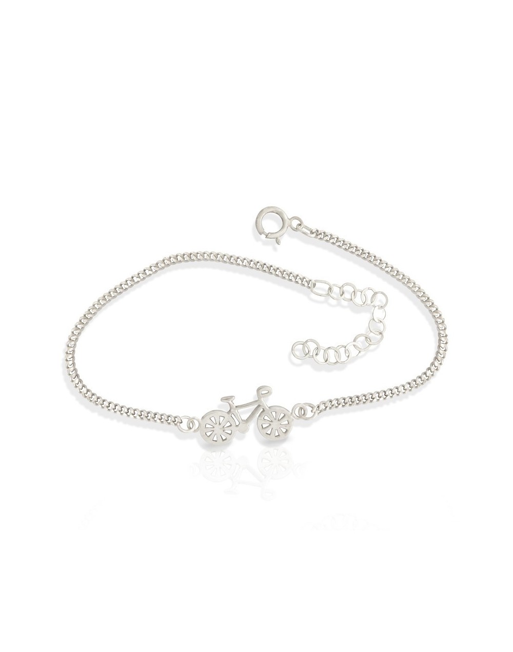 Pulsera bici peq plata925 tejido barbado sutil Quezttema