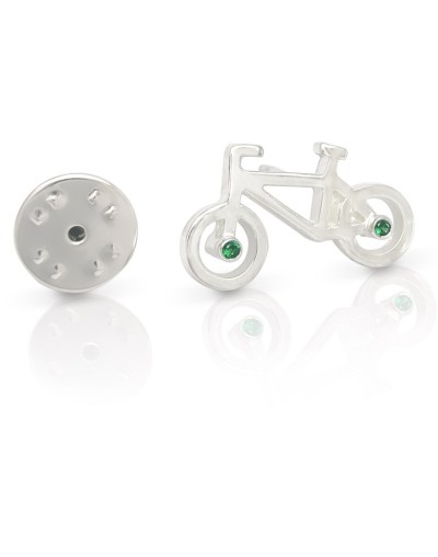 Pin bike pro plateado y circón