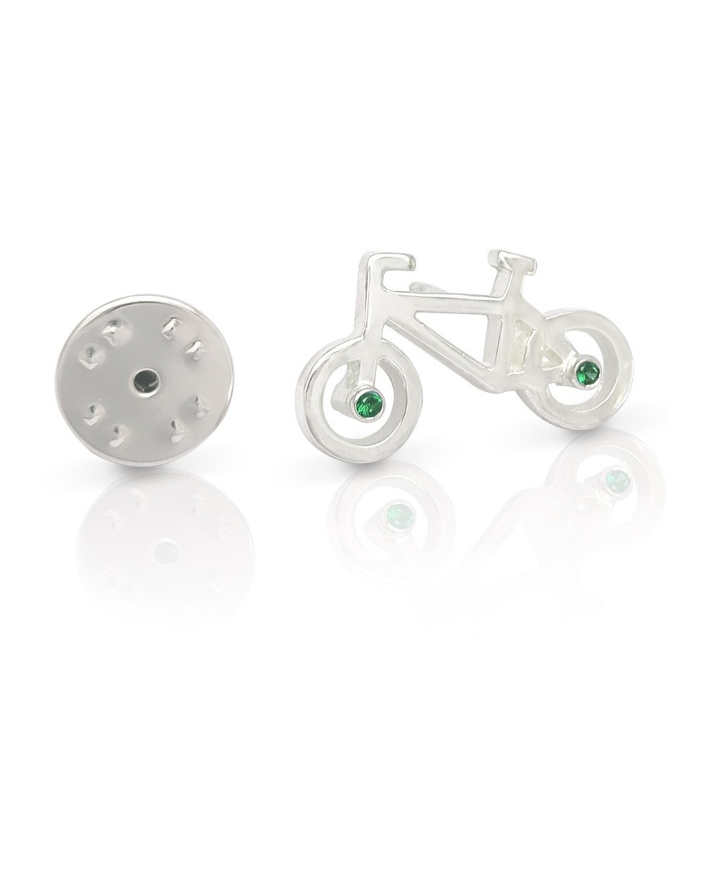 Pin bike pro plateado y circón