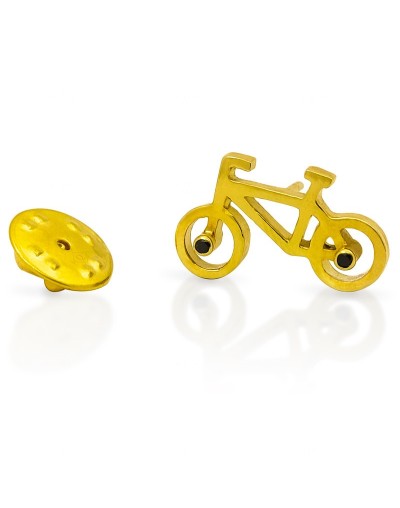 Pin de bike pro dorado y circón negro