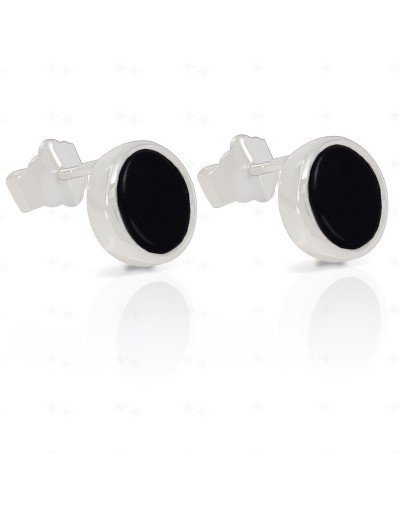 Aretes topo circulo ónix 