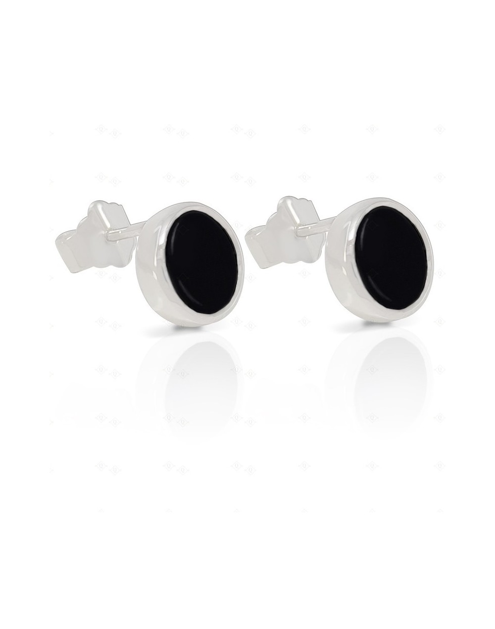Aretes topo circulo ónix 
