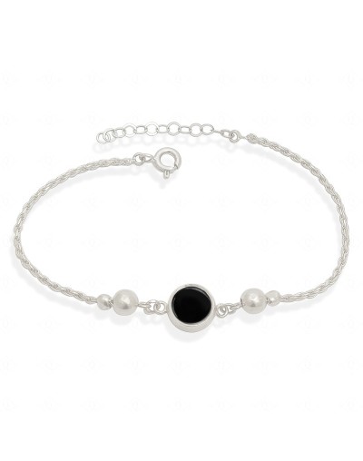 Pulsera circulo ónix y balines cadena lazo Quezttema