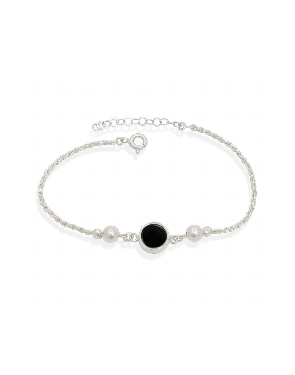  Pulsera circulo ónix y balines cadena lazo Quezttema