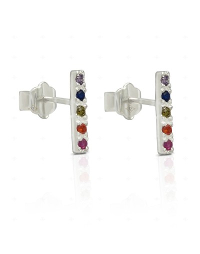 Aretes Topo palitos multicolor y unicolor